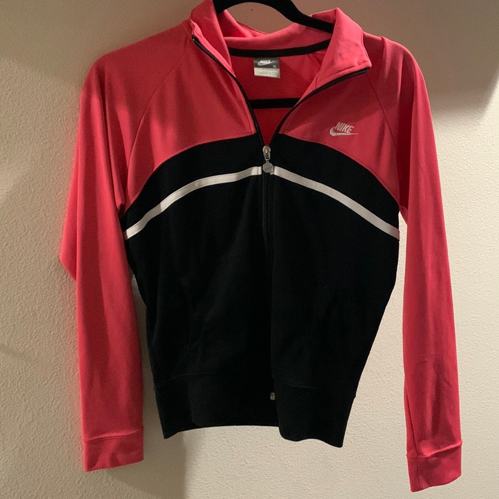 Nike dri fit pink and black jacket